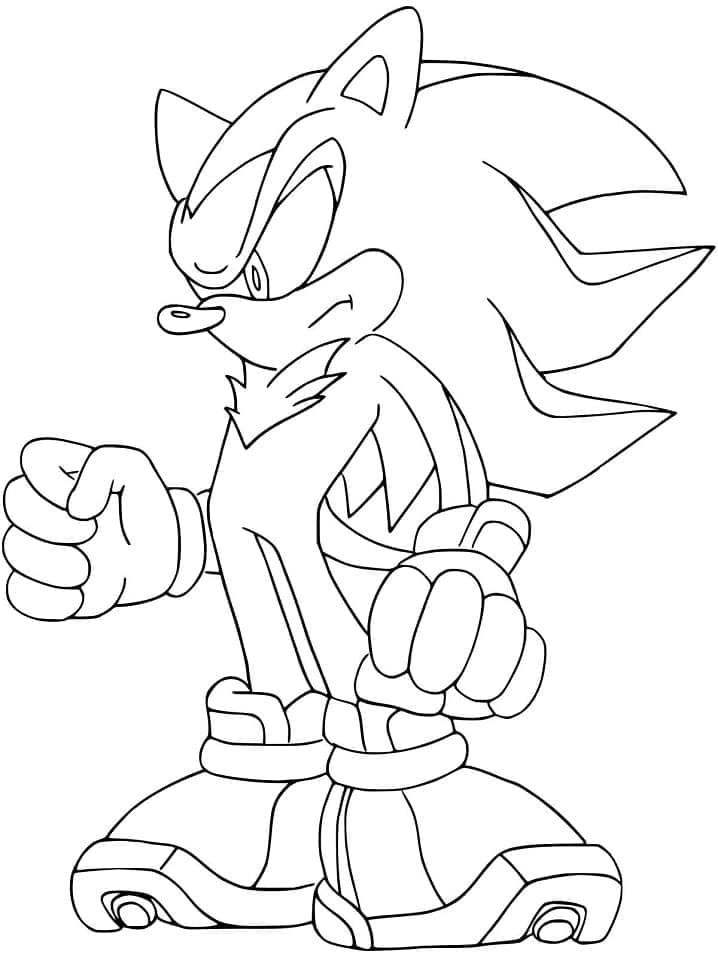 Coloriage Shadow The Hedgehog de Sonic