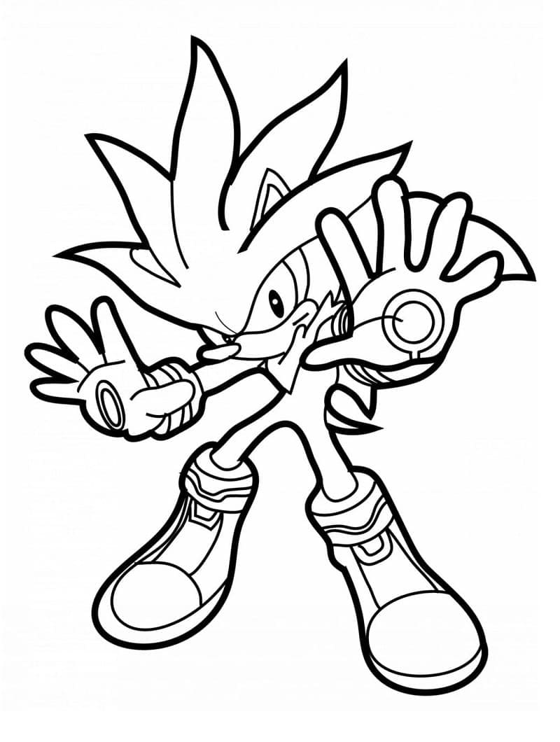 Coloriage Silver de Sonic