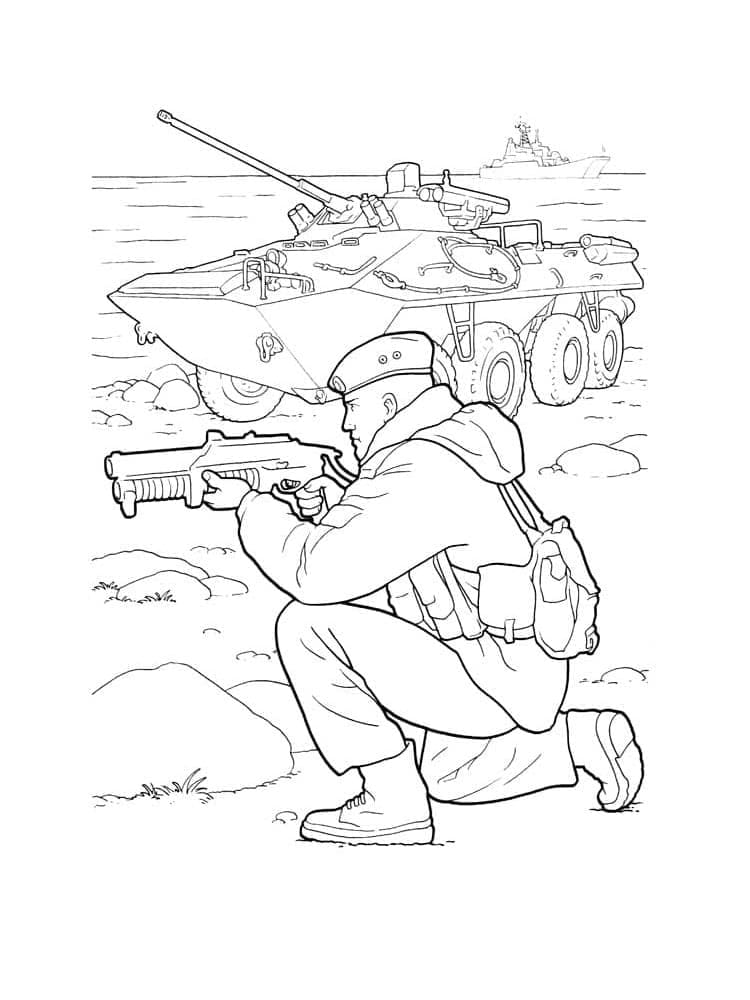 Soldat Militaire 2 coloring page