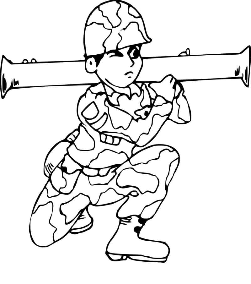 Soldat Militaire 4 coloring page