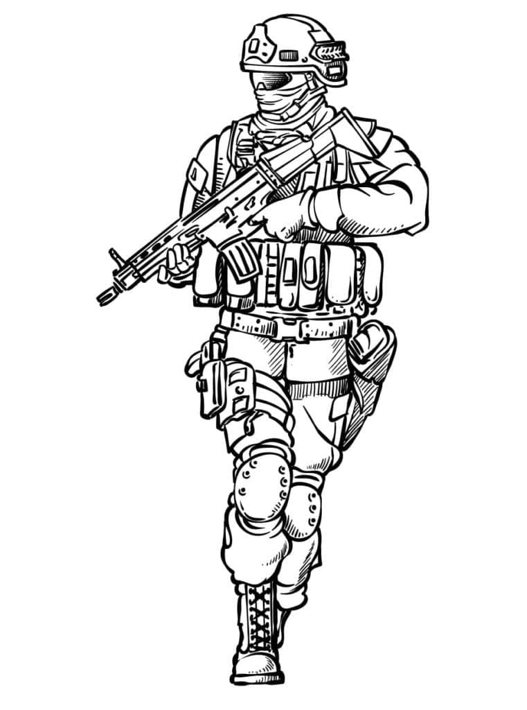 Soldat Militaire Gratuit Pour les Enfants coloring page