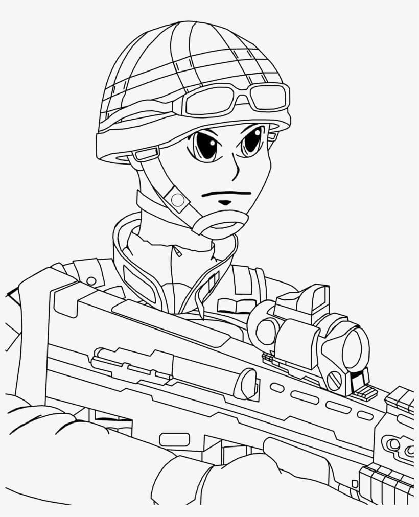 Soldat Militaire Gratuit coloring page