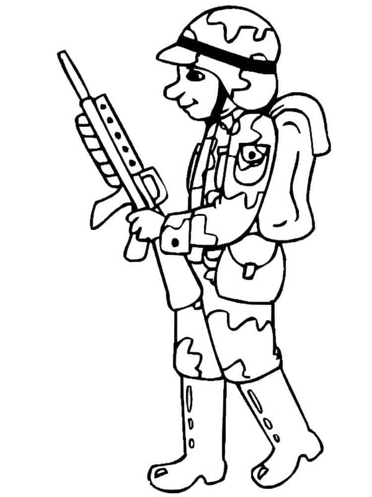 Soldat Militaire coloring page