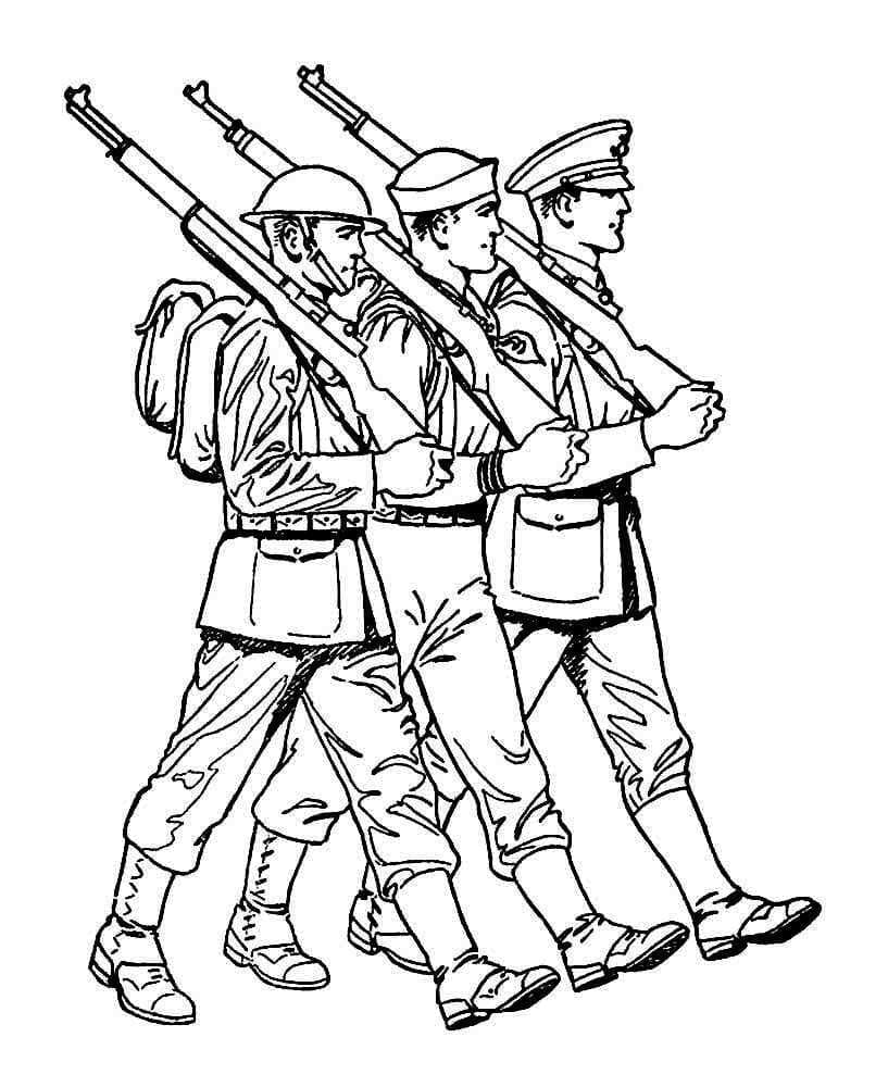 Soldats coloring page