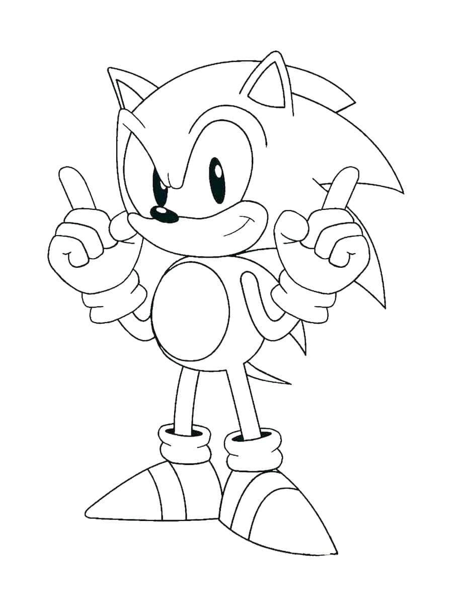 Coloriage Sonic Amical