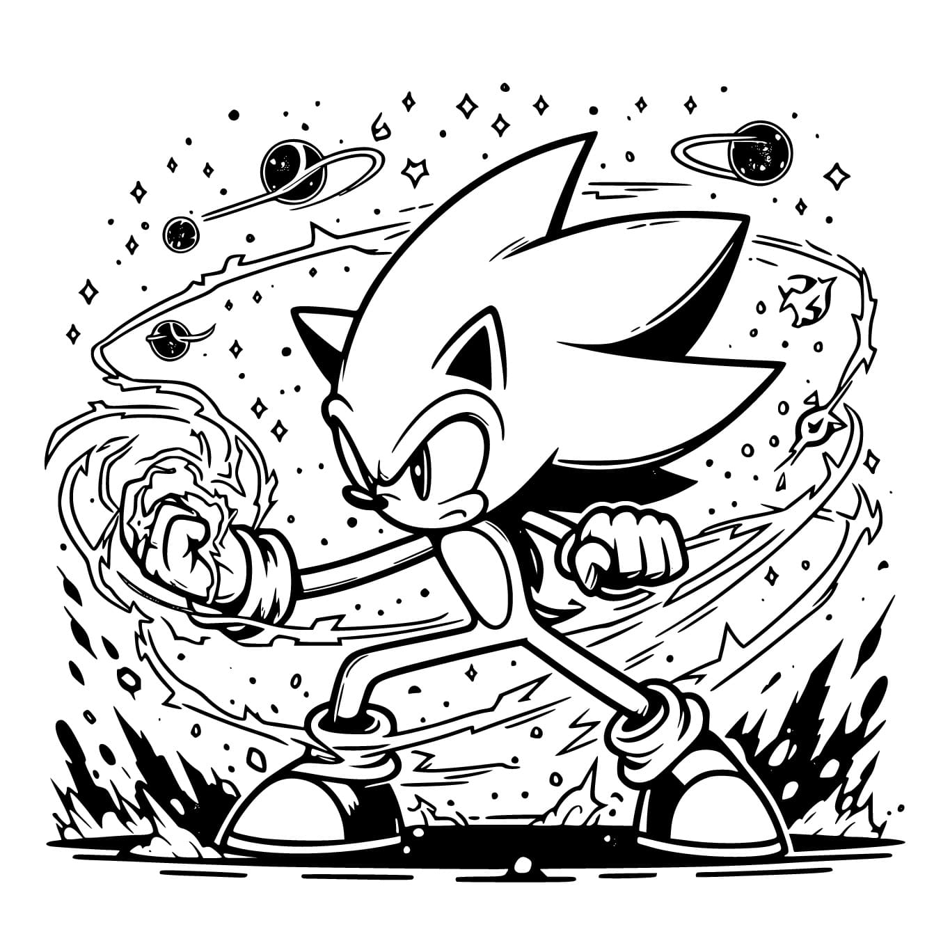 Sonic Cosmique coloring page