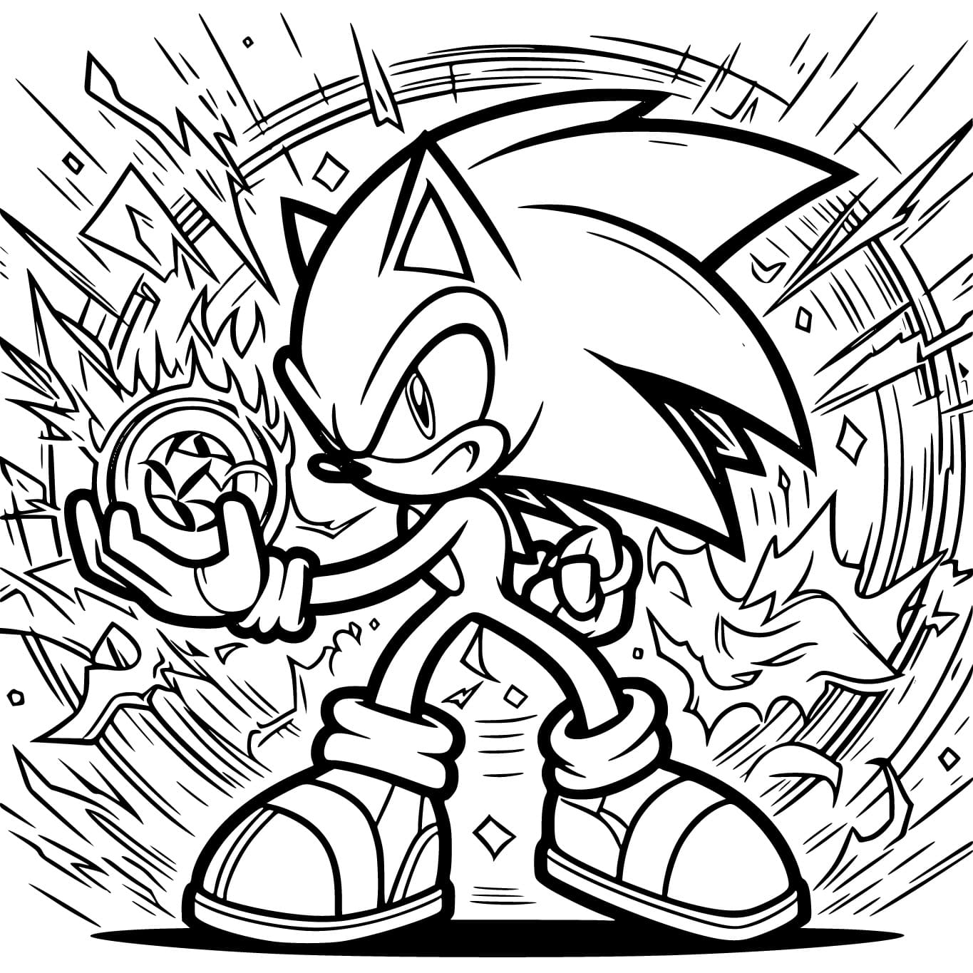 Sonic est Puissant coloring page