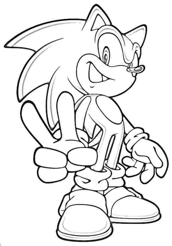 Coloriage Sonic Souriant
