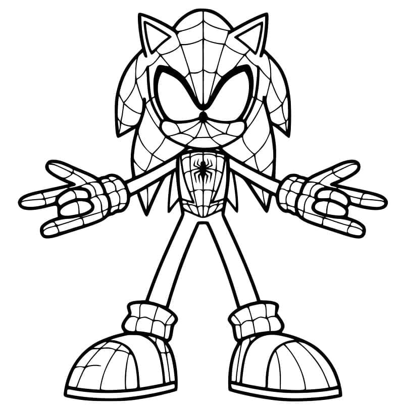Coloriage Sonic Spiderman