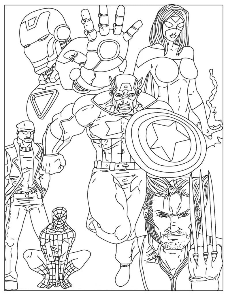 Super-héros dans Avengers coloring page