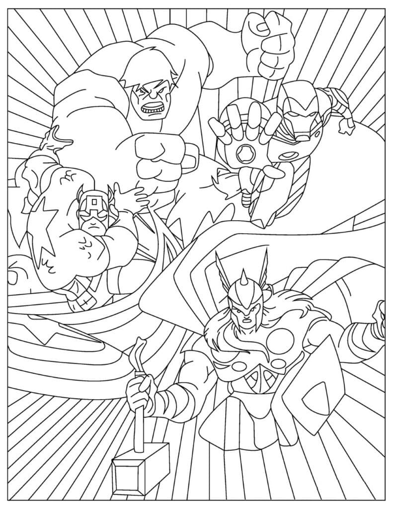 Super-héros des Avengers coloring page