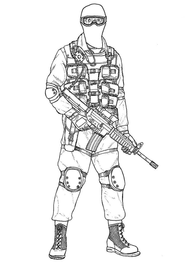 Super Soldat coloring page