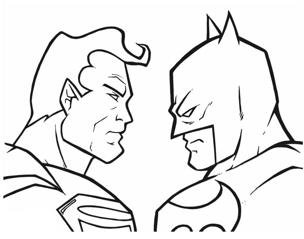 Coloriage Superman contre Batman