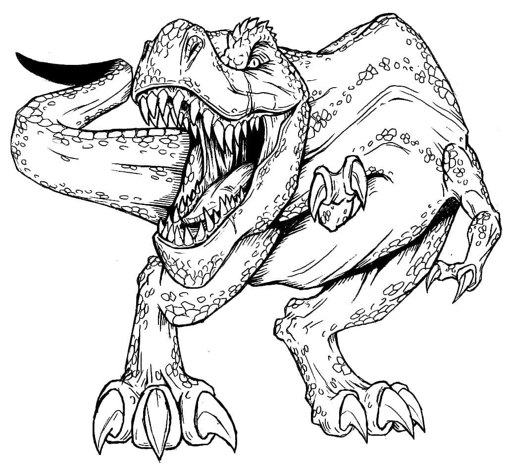 T-rex Attaque coloring page