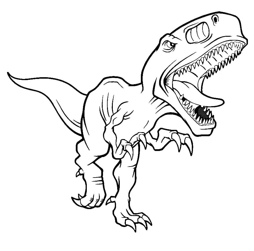 T-rex en Colère coloring page