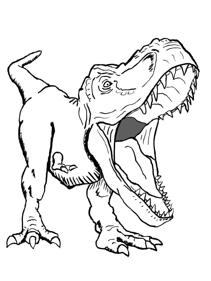 T-Rex Rugissant coloring page