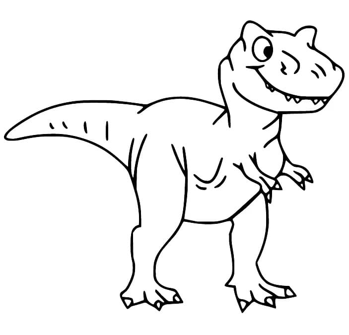 Coloriage T-rex Sourit