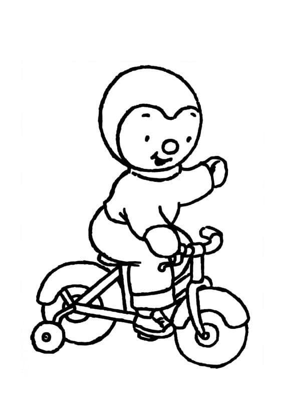 Tchoupi à Vélo coloring page