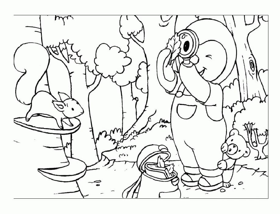 Tchoupi dans la Forêt coloring page
