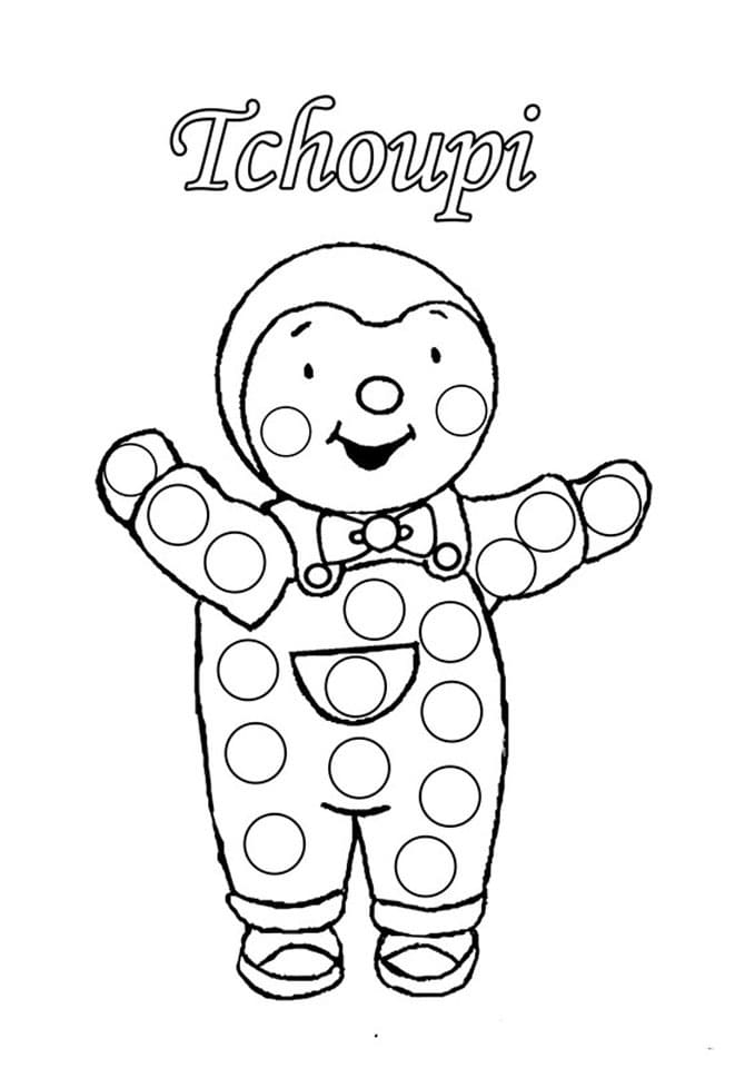 Tchoupi Sourit coloring page