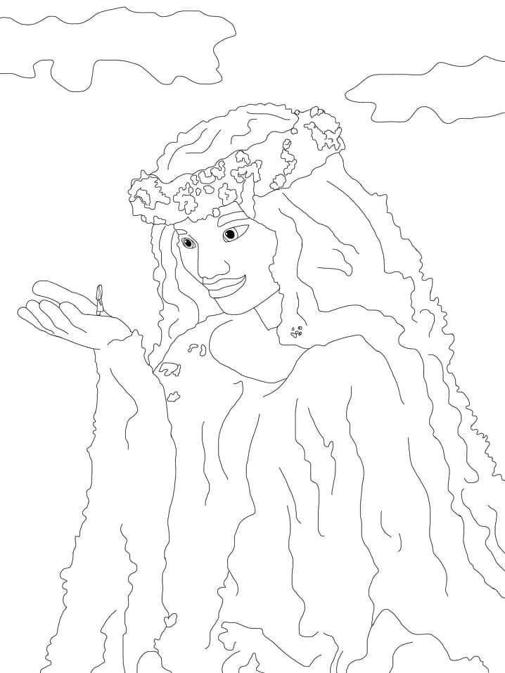 Te Fiti et Vaiana coloring page