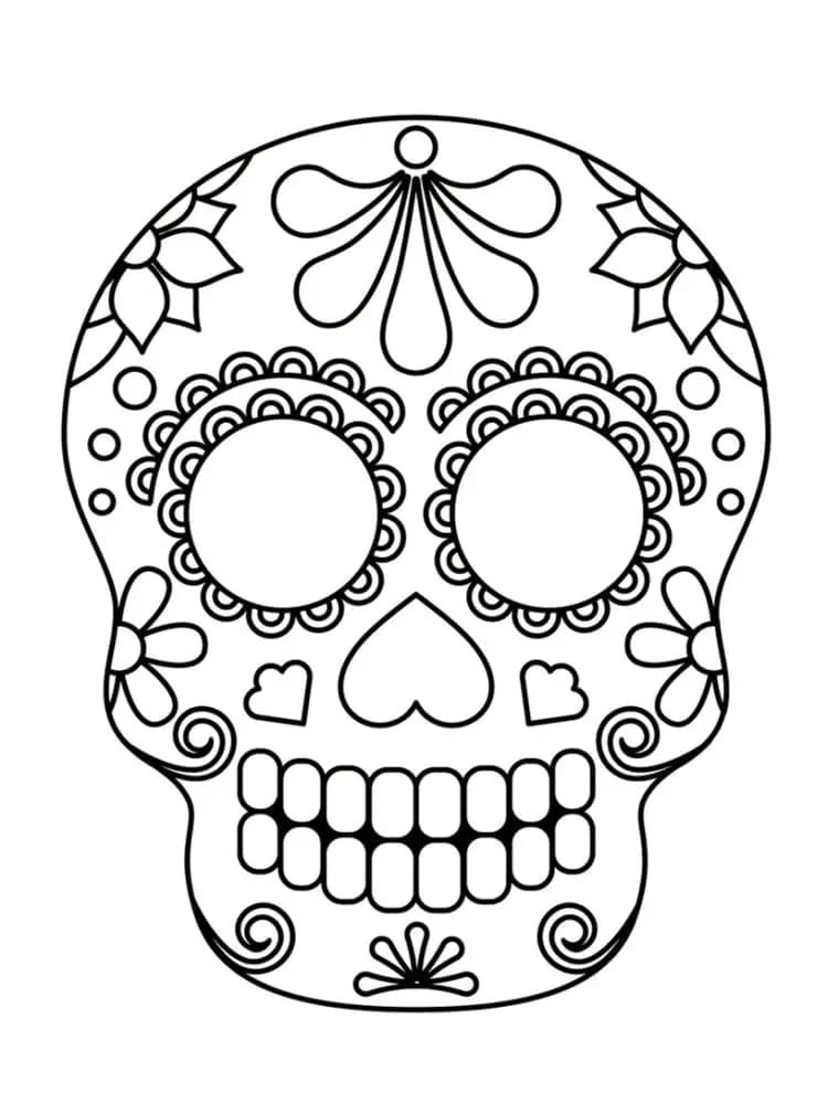 Coloriage Tête de Mort Mexicaine 4
