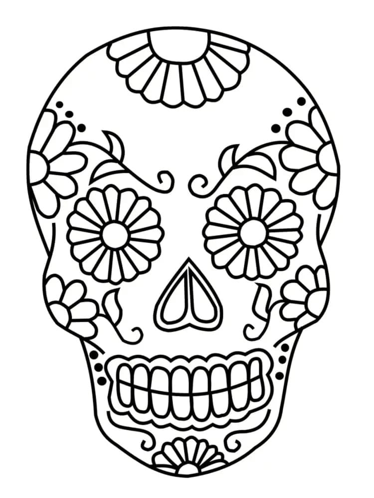 Coloriage Tête de Mort Mexicaine
