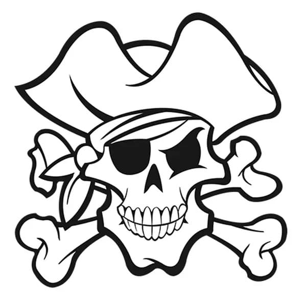 Coloriage Tête de Mort Pirate