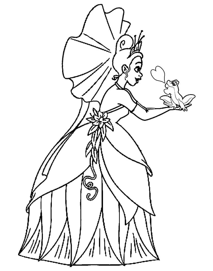 Coloriage Tiana dans La Princesse et la Grenouille
