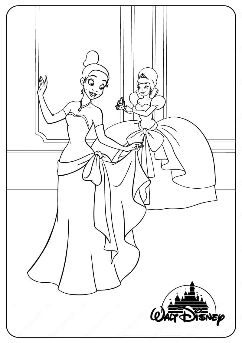 Coloriage Tiana de La Princesse et la Grenouille