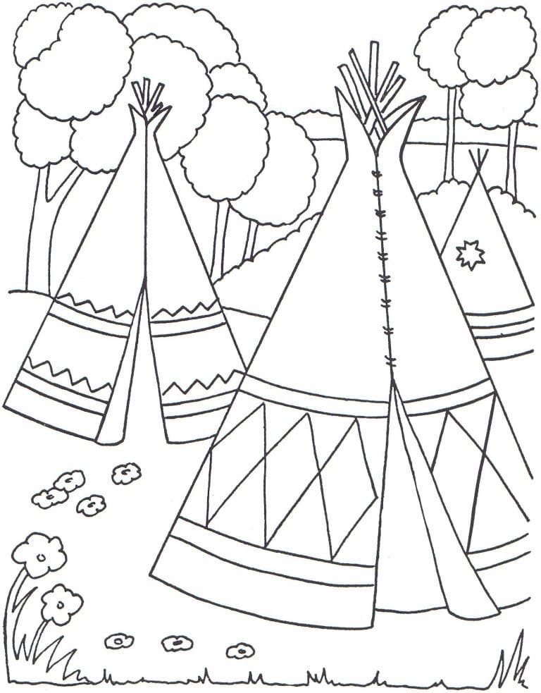 Coloriage Tipi Indien