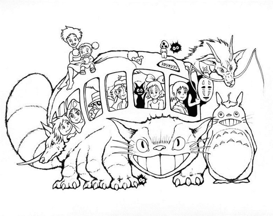 Totoro 2 coloring page