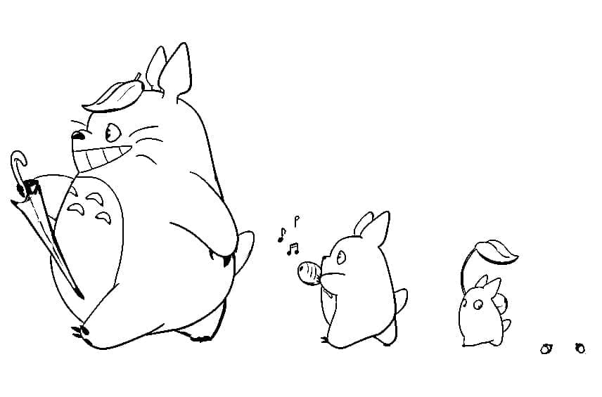 Totoro 3 coloring page
