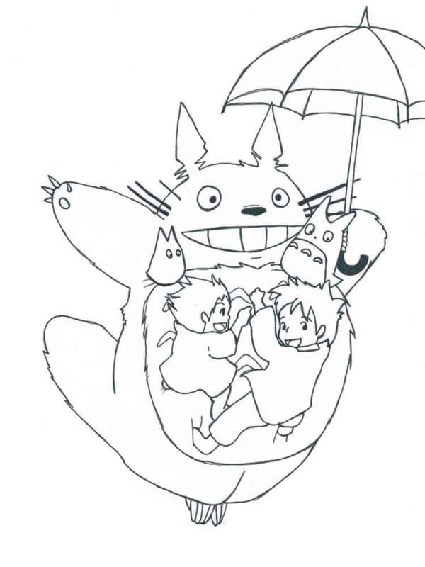 Totoro 4 coloring page