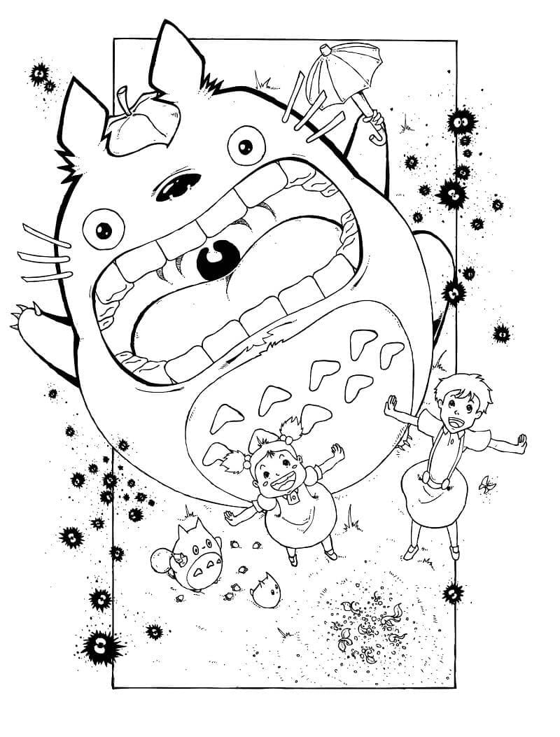 Totoro Drôle coloring page