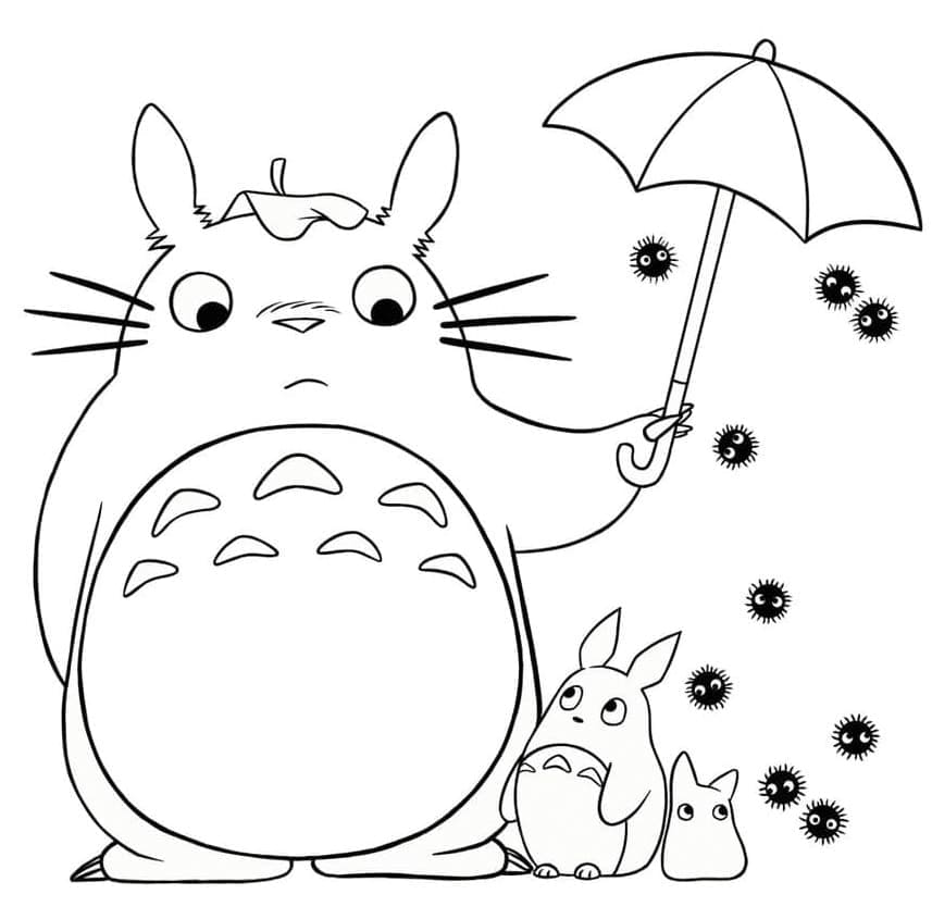 Coloriage Totoro Gratuit Pour les Enfants