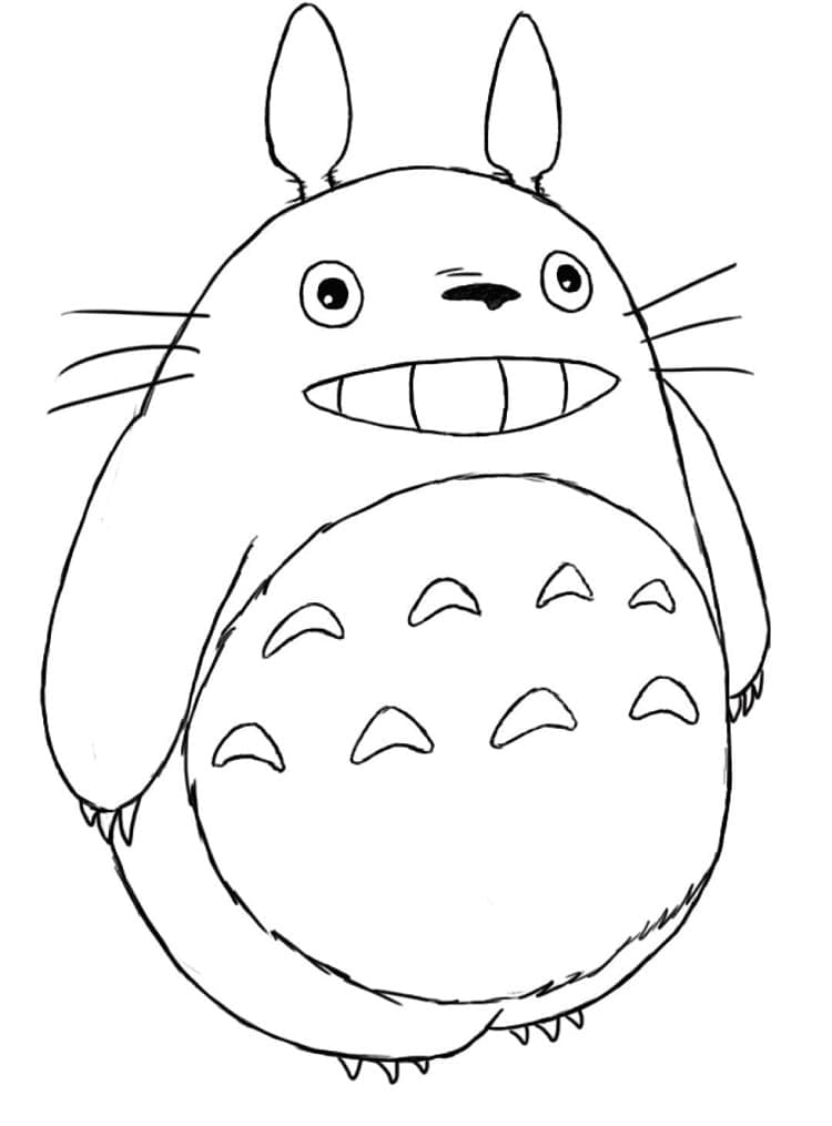 Coloriage Totoro Heureux
