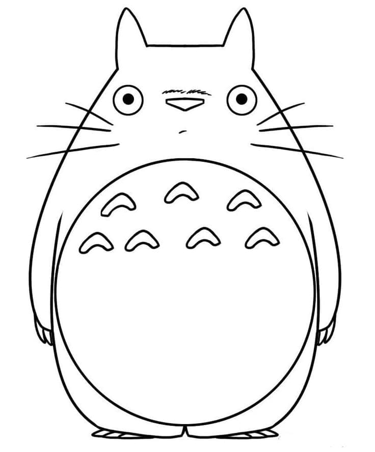 Coloriage Totoro Mignon Gratuit Pour les Enfants