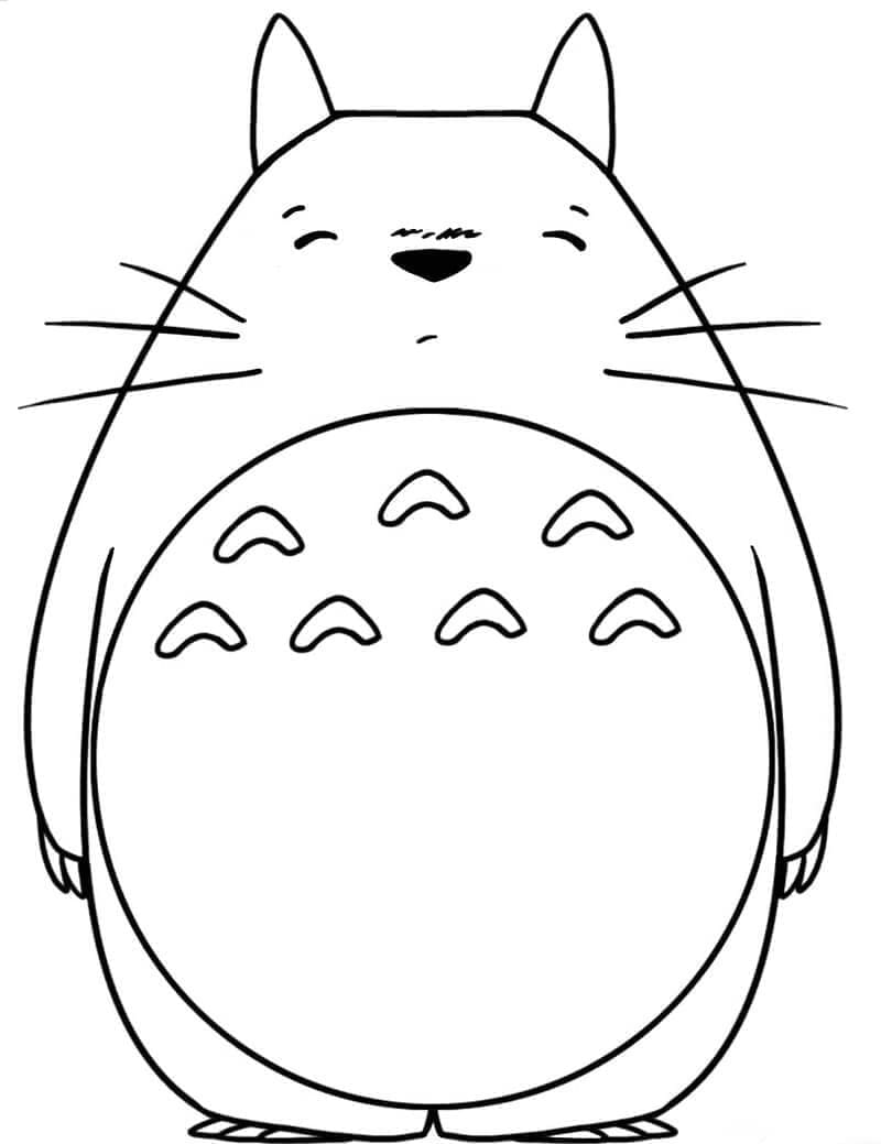 Coloriage Totoro Mignon Pour les Enfants