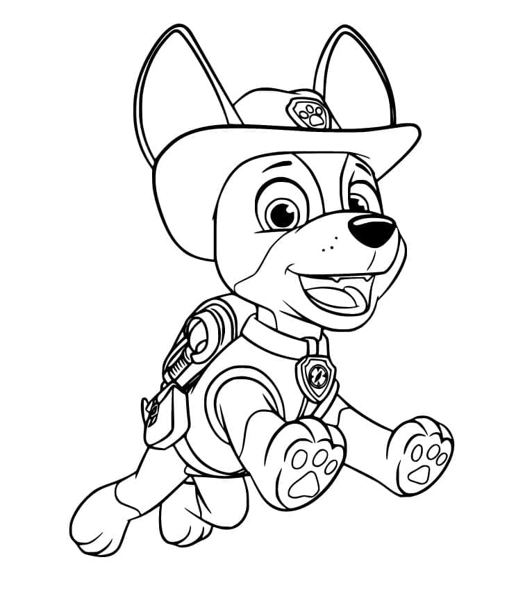 Tracker Pat Patrouille Souriant coloring page