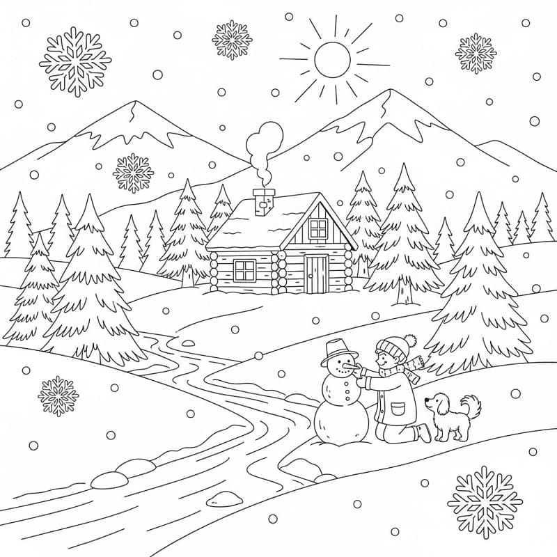 Très bel hiver coloring page