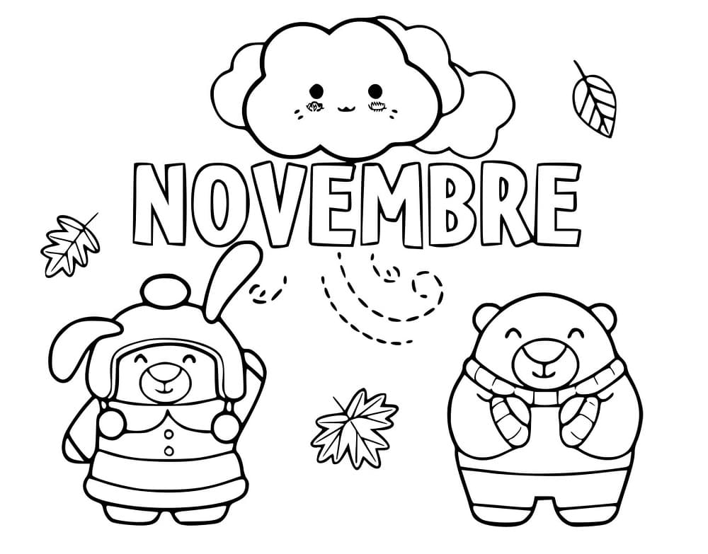 Très Mignon Novembre coloring page