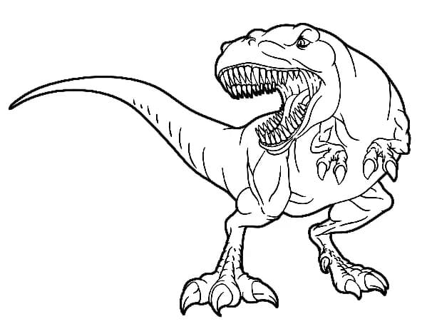 Coloriage Tyrannosaurus Rex Gratuit Pour les Enfants