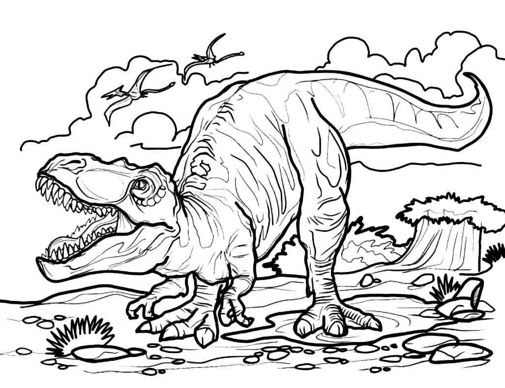 Coloriage Tyrannosaurus Rex Gratuit