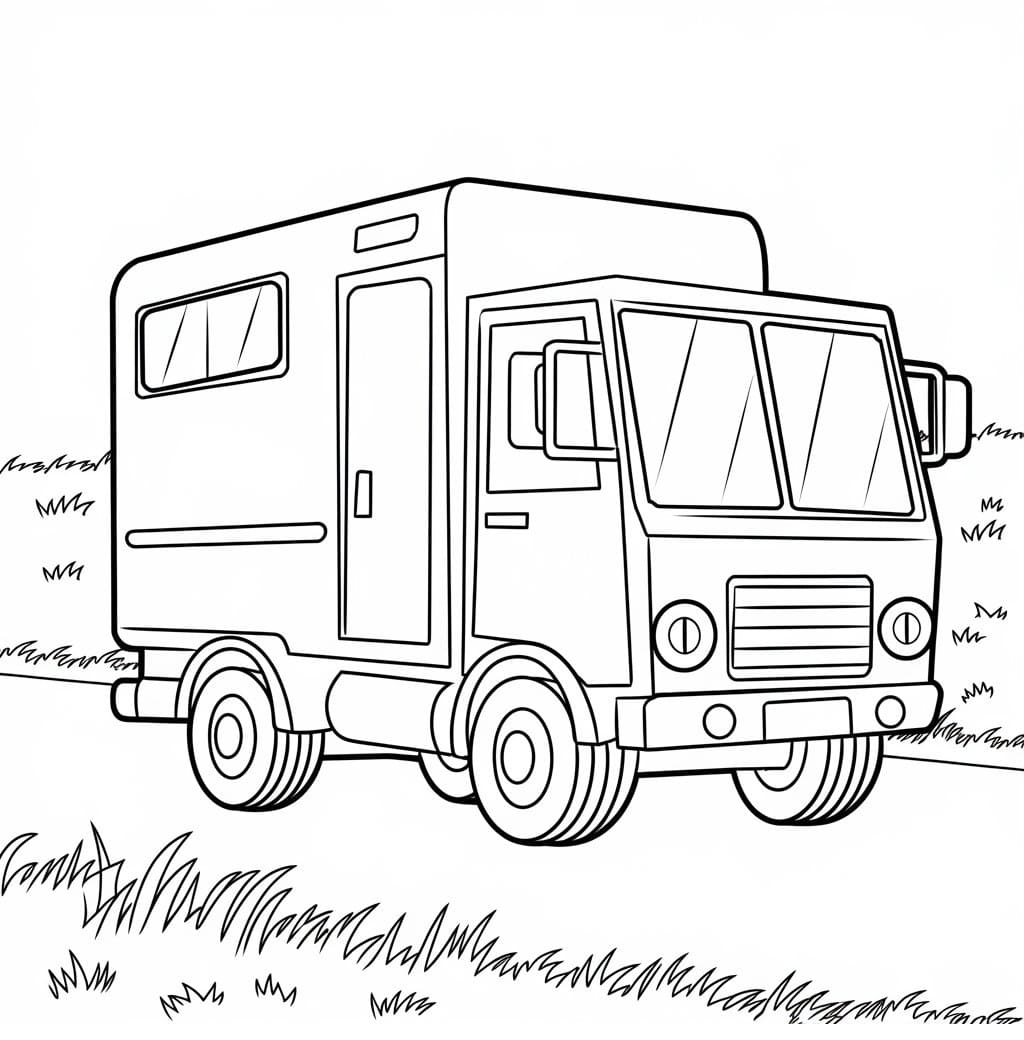 Un camion sur la route coloring page