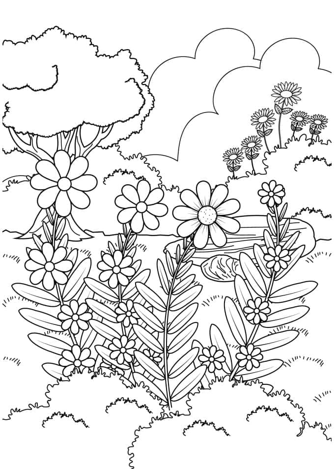 Un Jardin Fleuri coloring page