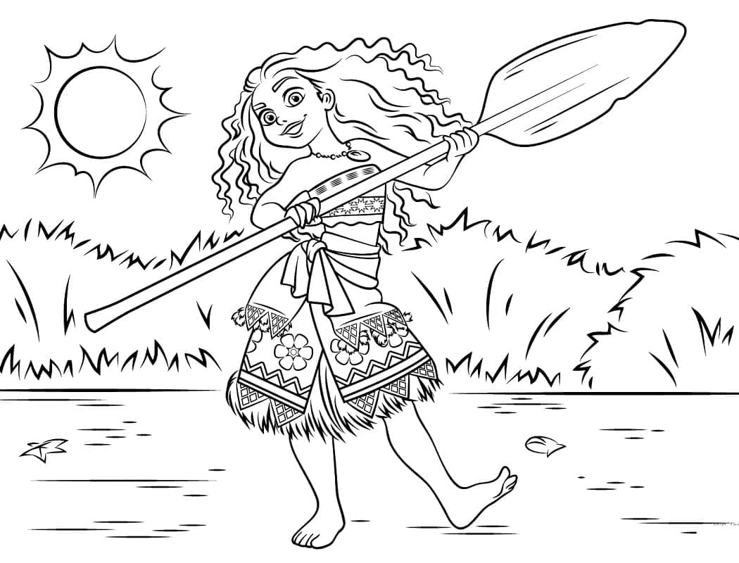 Vaiana Heureuse coloring page