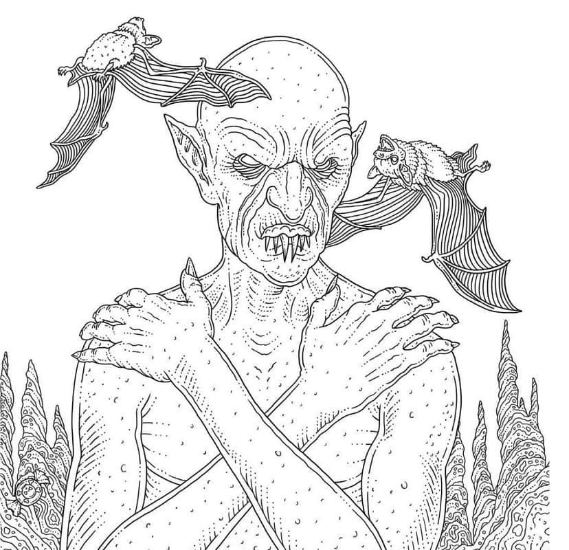 Vampire Effrayant coloring page