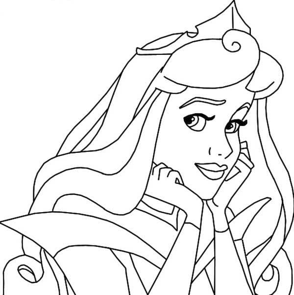 Visage de Princesse Aurore coloring page