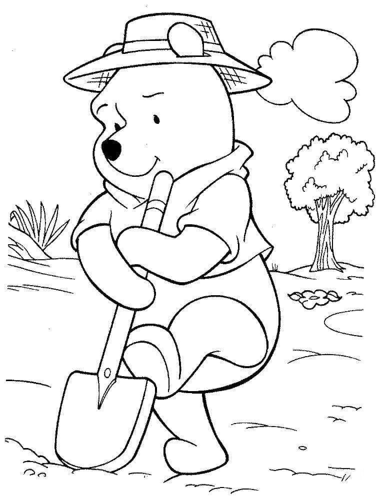 Winnie l’ourson dans le Jardin coloring page